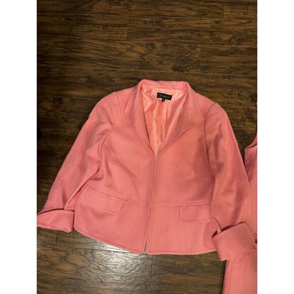 Talbots Pink 2pc Suit Sleeveless Shift Dress Sz:12 & Blazer Sz:10 - Picture 5 of 12
